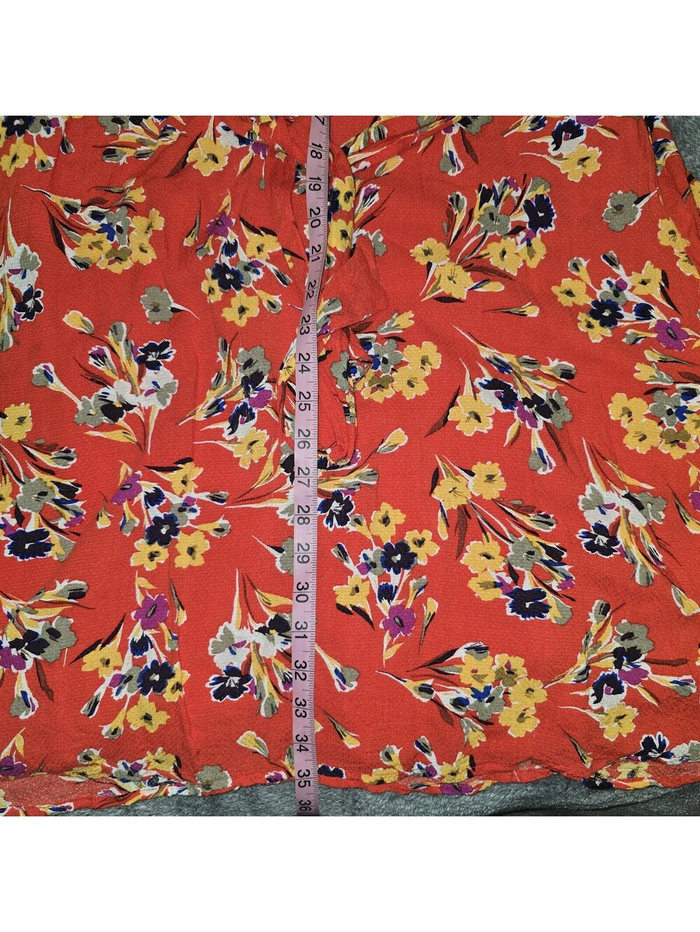 Anthropologie Conversations Dress Womens Small Red Floral Ruffle Midi US Sz 6 - Picture 8 of 11